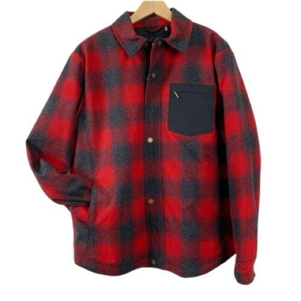 PENDLETON INSULATED WOOL BLEND JACKET IN RED CHAR… - image 1